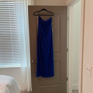 Lulu’s Foxy Royal Blue Strapless Maxi Dress